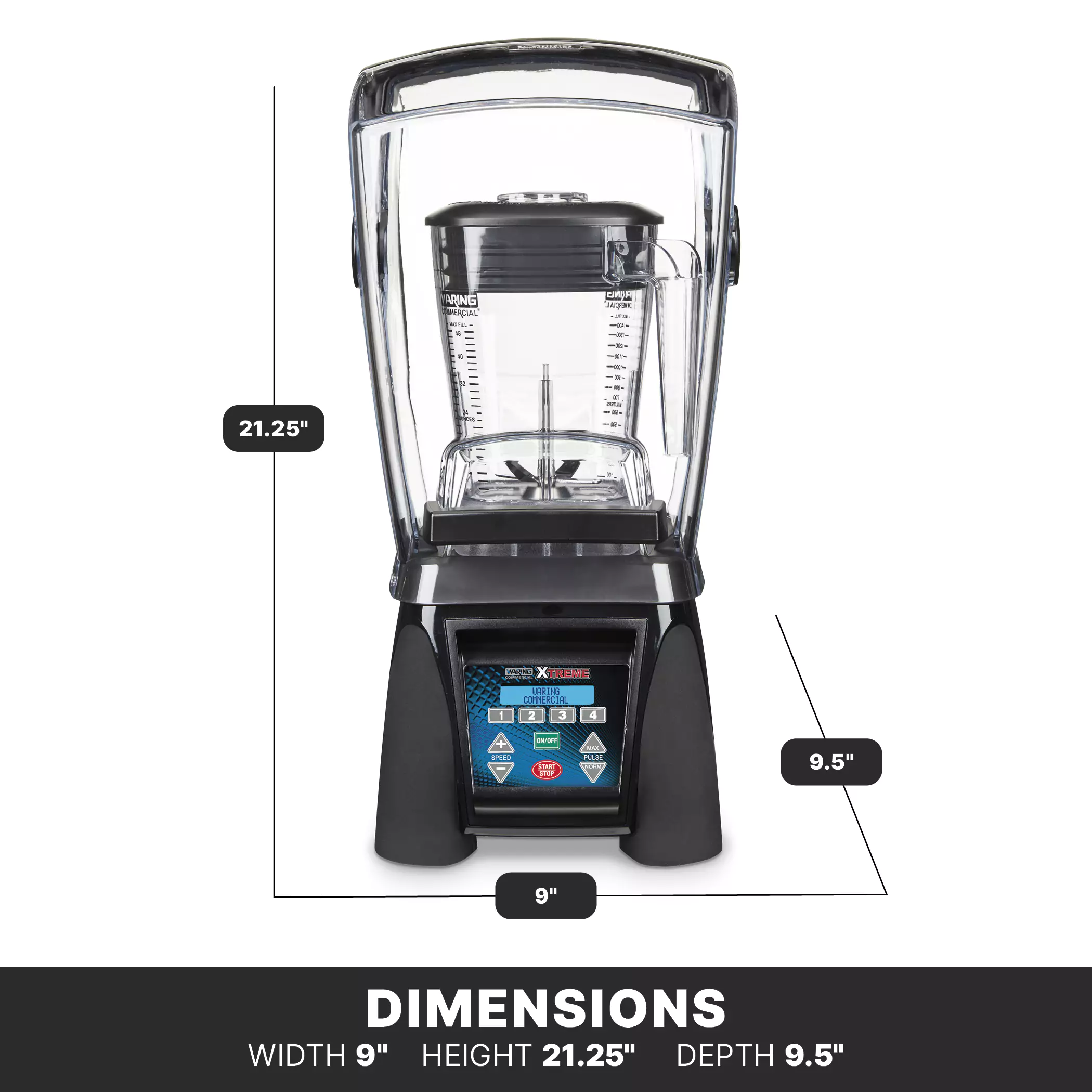 Hi-Power Blender | 48oz Copolyester, Enclosure | Waring